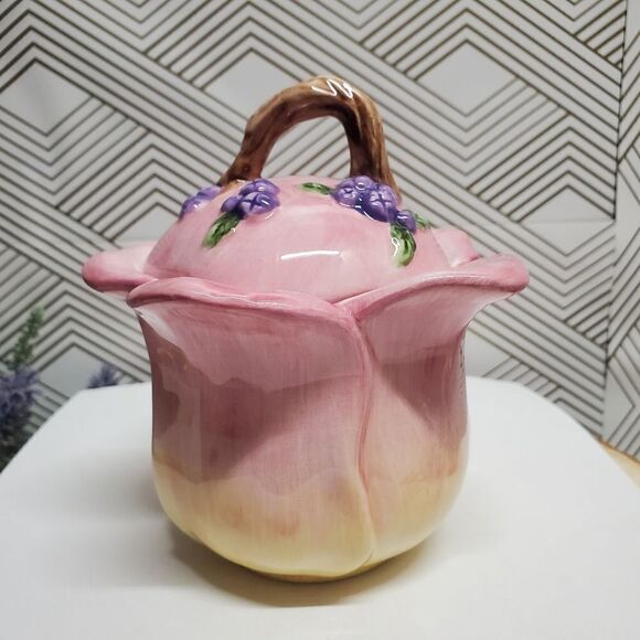 Vintage Charter Club Home Wild Flower Ceramic Sugar Bowl - Picture 2 of 5